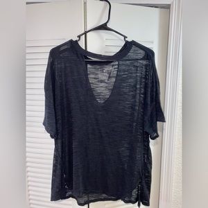 Free People Oversized Distressed Tee Size XS